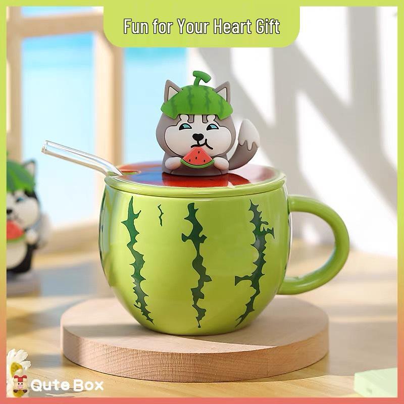 Adorable Cartoon Mushroom Large Capacity Ceramic Mug with Lid - Perfect Girls' Birthday Gift or Souvenir Coffee Cup