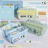 Puppy Grid Stationery Bag Korean Style Dopamine Pencil Pouch Kawaii Prism Pencil Case  Unisex
