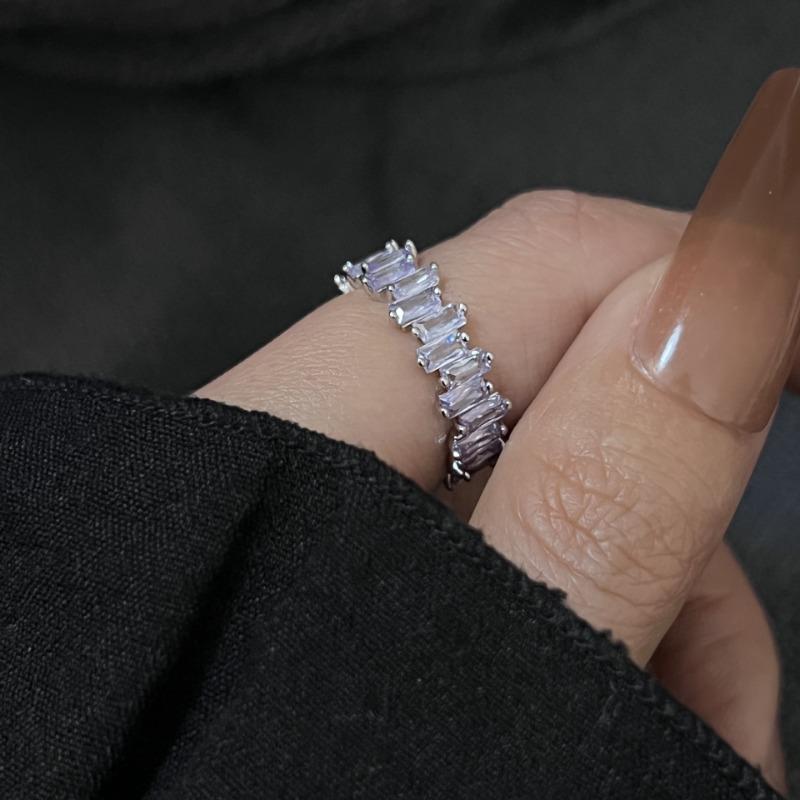 1PC Zircon Ring Luxury Personality Women Simple Fashion Full Oval Zircon Rings Wedding Party Jewelry Gifts