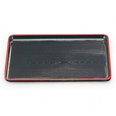 Taca Kaiseki Shinmokume Czarna z Lakierem Wyprodukowano w Japonii J-kitchens 6-shaku (Taca) Czerwony, 48cm, (Żywica ABS),