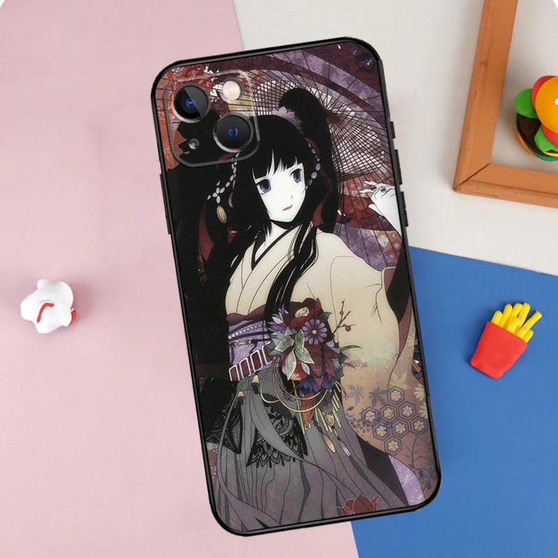 Apple IPhone15 Mobile Phone Case, Japanese Animation Geisha Mobile Phone Case, Painted Anti-drop, Huawei Anti-drop Mobile Phone