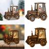 Christmas Lighted Tractor Warm Swirling Glitter with USB Cable Snowman Vintage Style Table
