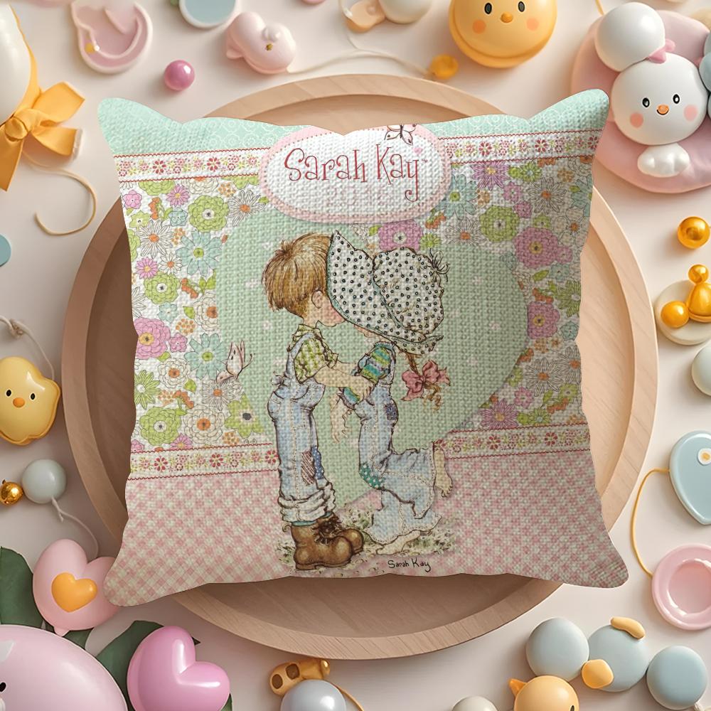 Sweet Anime Baby S-Sarah Kay Pillow Case Sofa Living Room Bedroom Headboard Backrest Cushion Square Cushion