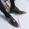 New Business Men's Shoes Oxfords Square Toe Lace-up Spring Autumn Brown Black Mens Dress Shoes Zapatos De Vestir Hombre