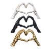 Skeleton Hands Heart Sculpture Gothic Love Gesture Statue Resin Heart Shape Skeleton Finger Gesture Figurine for Halloween Home Decor Gift