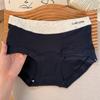 Plus Size Women's Summer A Class Color Cotton Contrasting Waistband 10A Antibacterial Crotch Mid Waist Briefs