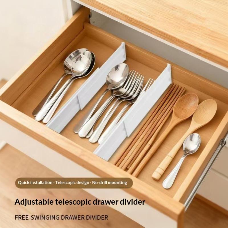 5Pcs Adjustable Expandable Plastic Drawer Divider Set No Drill For Deep Shallow Drawers Underwear Kitchen Storage