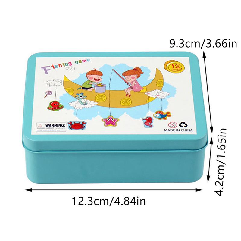 Gioco di Pesca Magnetica in Legno Montessori Puzzle di Pesca Magnetica Giocattoli Educativi Per Bambini Giocattolo per l'Allenamento delle Abilità Motorie