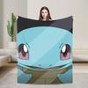 Squirtle Face Cartoon Plush Blankets Girls Boys Flannel Bedding Throws For Couch Chair Sofa Bed Super Soft Quality Bedspread