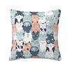 Nordic Style Cute Kitten Cat Doodle Cushion Covers Xcm Soft Throw Pillow Case for Car Square Pillowcase Home Decorative