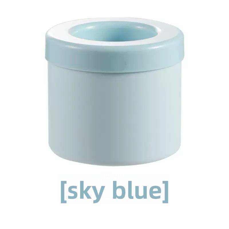 Round Silicone Ice Cube Tray with Lid and Mini Ice Bucket Easy Release Ice Molds for Whiskey, Cocktails, and Drinks