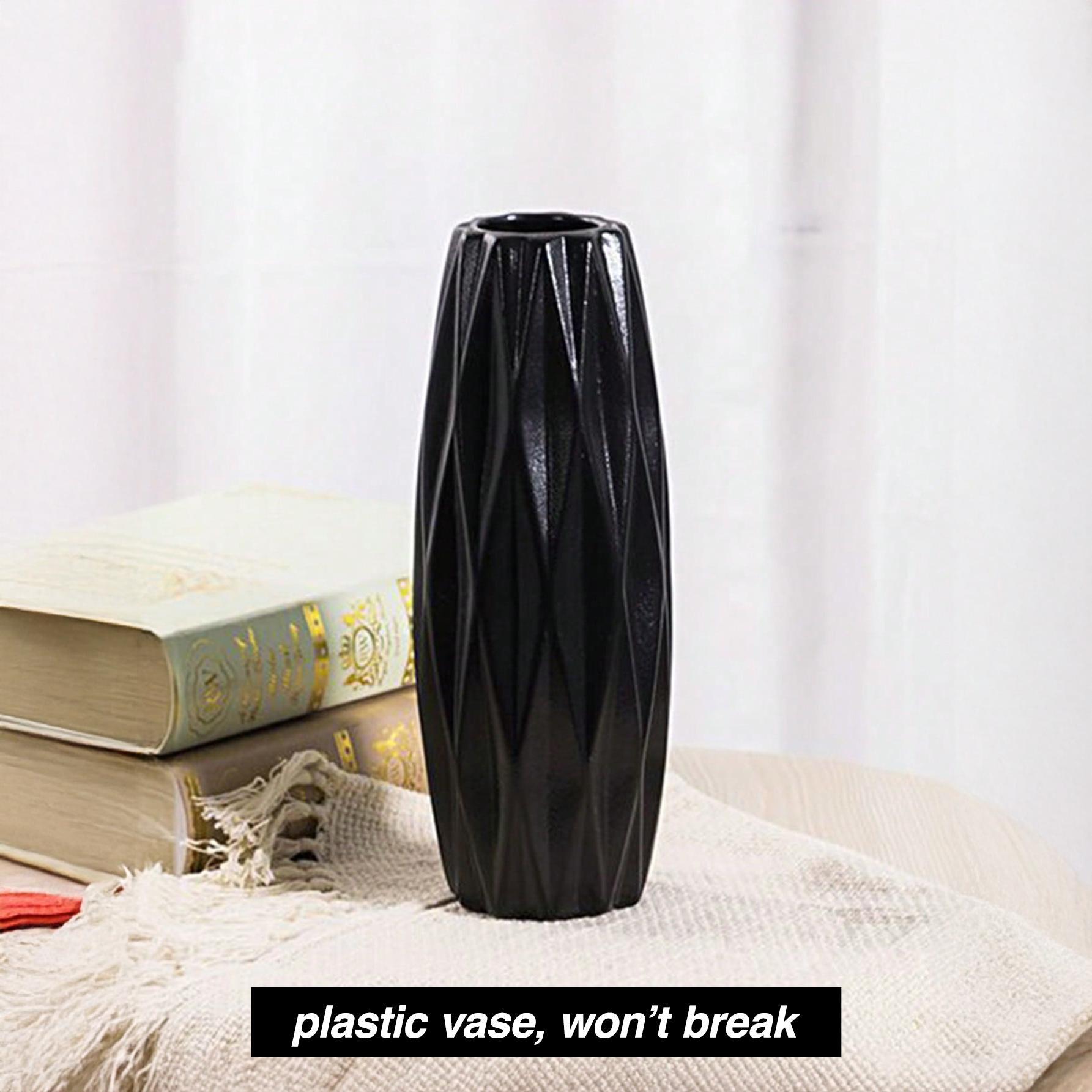 

1шт пластиковая ваза для цветов, небьющиеся вазы креативное украшение дома для свадебной вечеринки фестиваль Vase (no flowers) чёрный