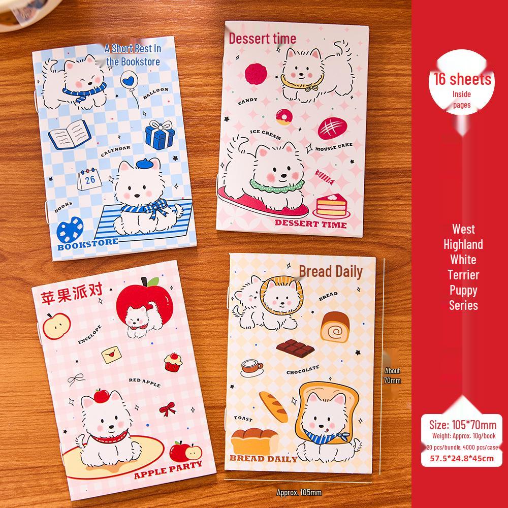 West Highland White Terrier Cartoon Mini Pocket Notebook for Students