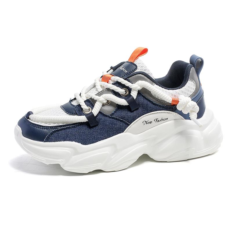 INS Hot Sales Chunky Sneakers Women Thick Sole Jogging Sports Shoes Men Mesh Breathable Platform Dads Shoes Male Walking Shoes