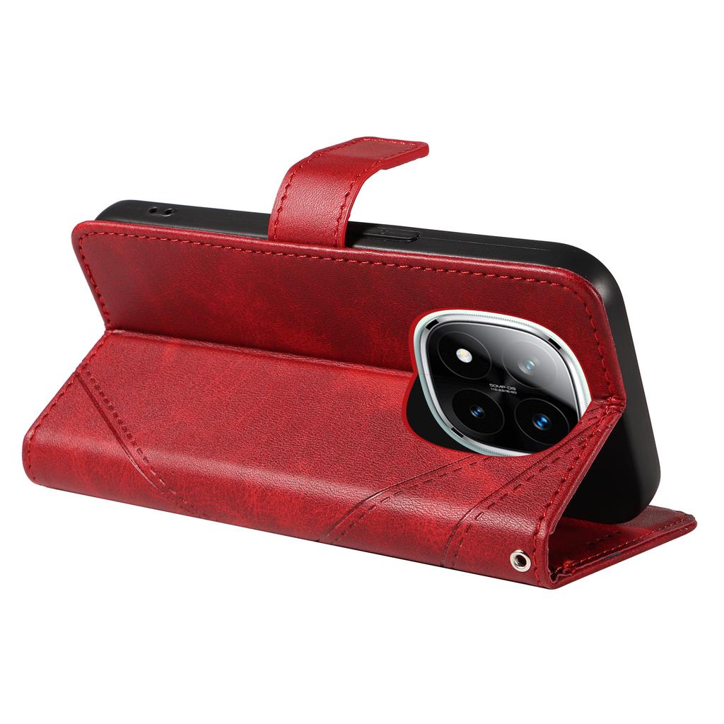 For Xiaomi Redmi Note 14 Pro+ 5G/Note 14 Pro 5G/Poco X7 5G Case Leather Geometric Line Wallet Phone Cover with Wrist Strap