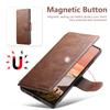 Detachable Magnetic Wireless Charging Bracket Card Wallet Flip Case for Samsung Galaxy S25 Ultra S22 S23 S24 Ultra Leather Cover