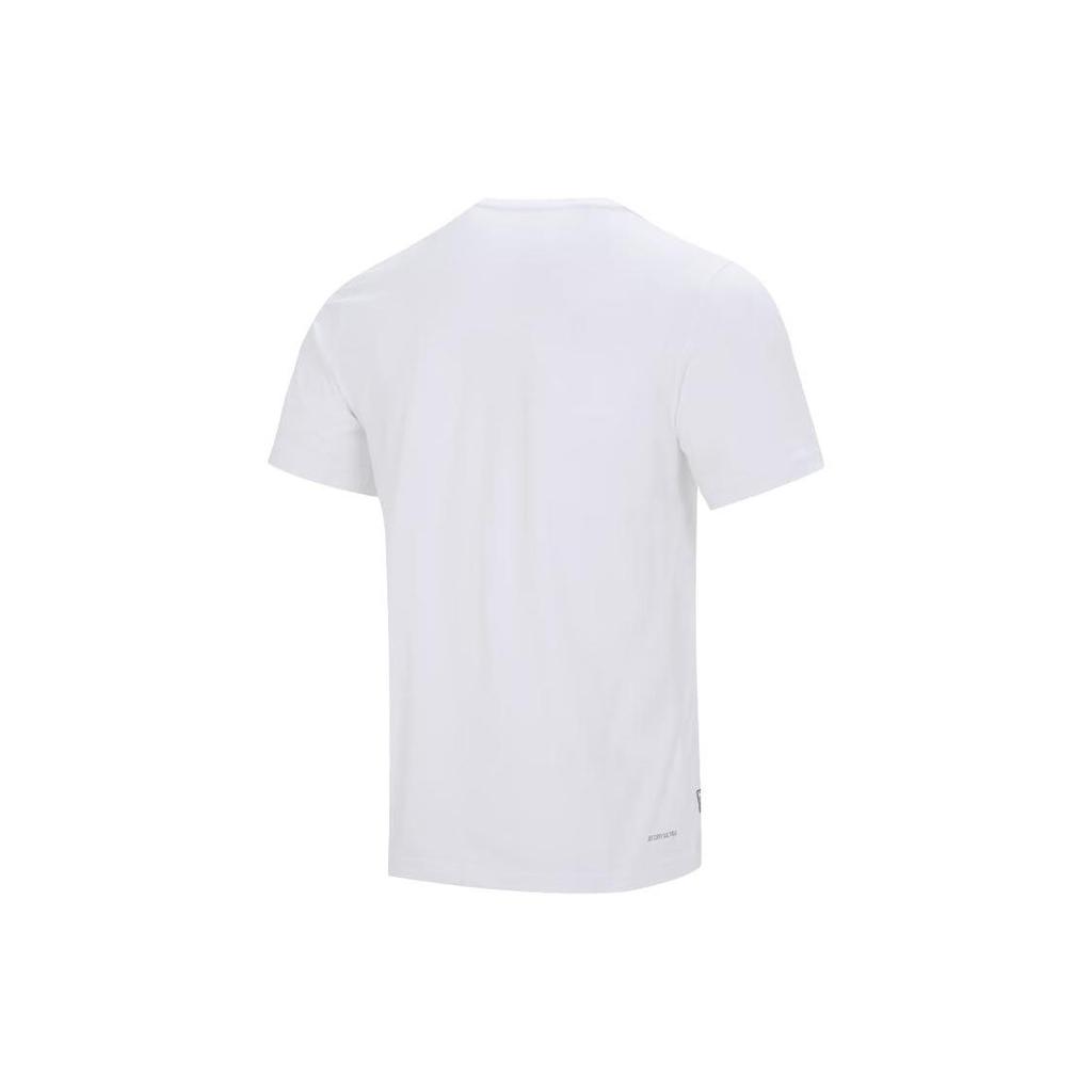Li Ning Badminton Series Logo Print Letter Round Neck Pullover Short Sleeve T-Shirt Unisex Tops White AHST699-1