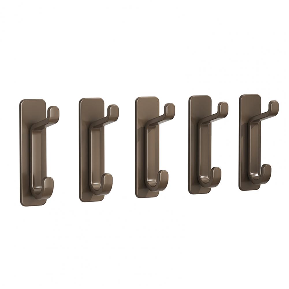 5Pcs Plastic Wall Hook No Drill Self-adhesive Heavy Duty Multi-functional Home Bathroom Clothes Hat Scarf Towel Bag Keys Hanger