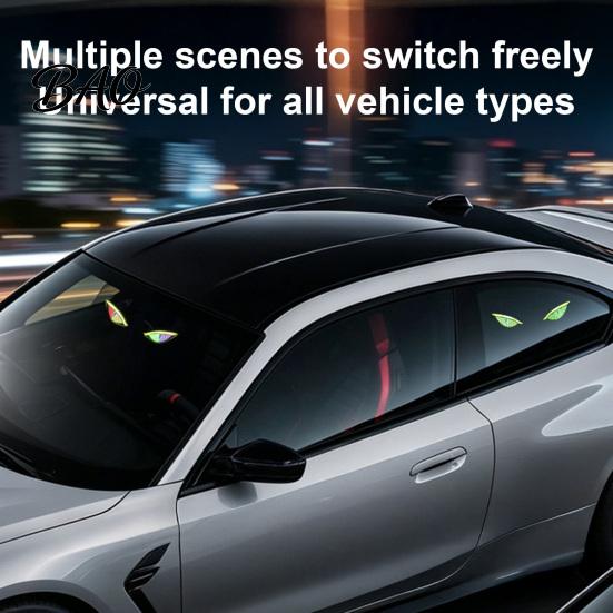 Automotive Interior Ambient Lighting Solar Demon Eyes Car LED Light, USB Wireless Animated Eye Warning Lights for Windshield Dynamic Modes For