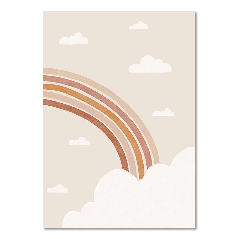 Nursery Wall Posters Sun Rainbow Canvas Painting Alphabet Print Number Poster Nordic Wall Art Pictures for Kids Room ati