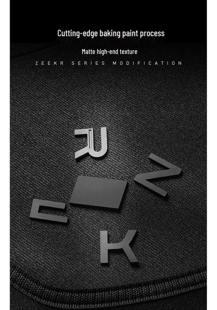 Black Decorative Covers for Zeekr 9X Car Logos - Front & Rear Metal Protection Accessories