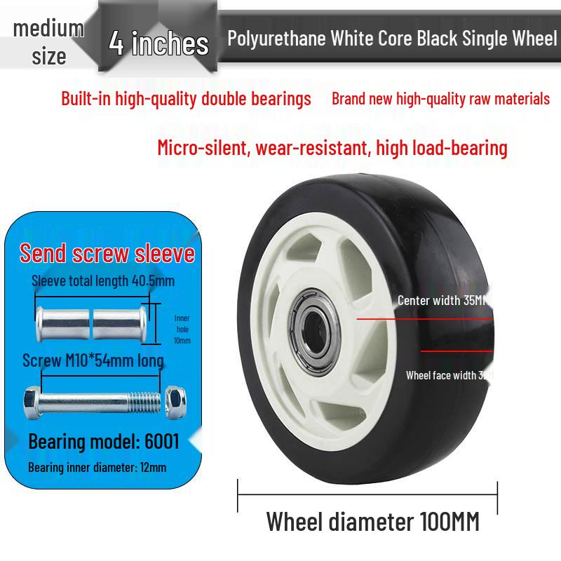Nylon Swivel Caster Wheels: 2-6 inch Heavy-Duty Rubber & Flat Plate Options