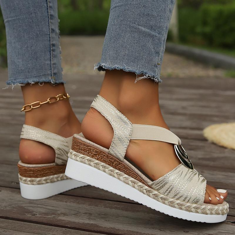 Spring and Summer Footwear Plus Size Wedge Sandals Light-soled Thick-soled Fishmouth Women's Shoes