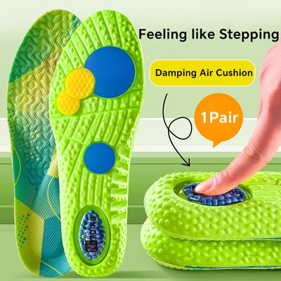 1 Paio Solette Sportive Ammortizzanti Verdi in EVA con Cuscinetto d'Aria Traspiranti Supporto per Arco Plantare Ortopedico per Scarpe Uomo Donna Cura dei Piedi Solette
