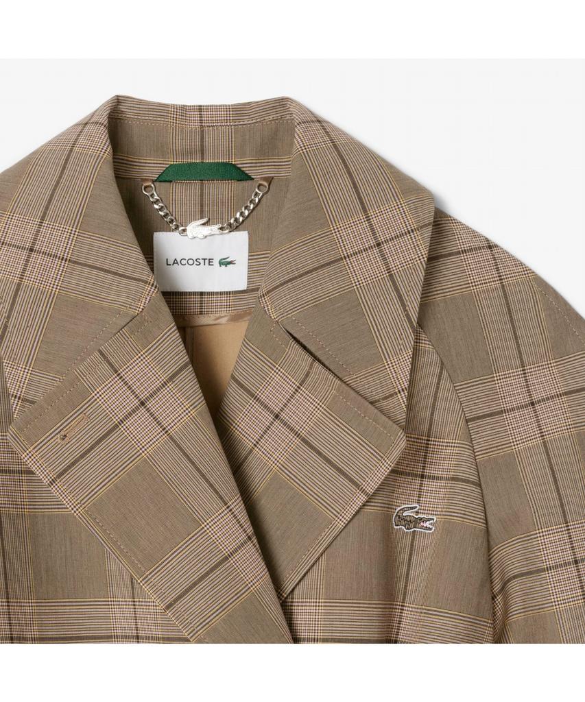 Lacoste Women'S Relaxed Fit Check Trench Coat Bf8410-55N Aim