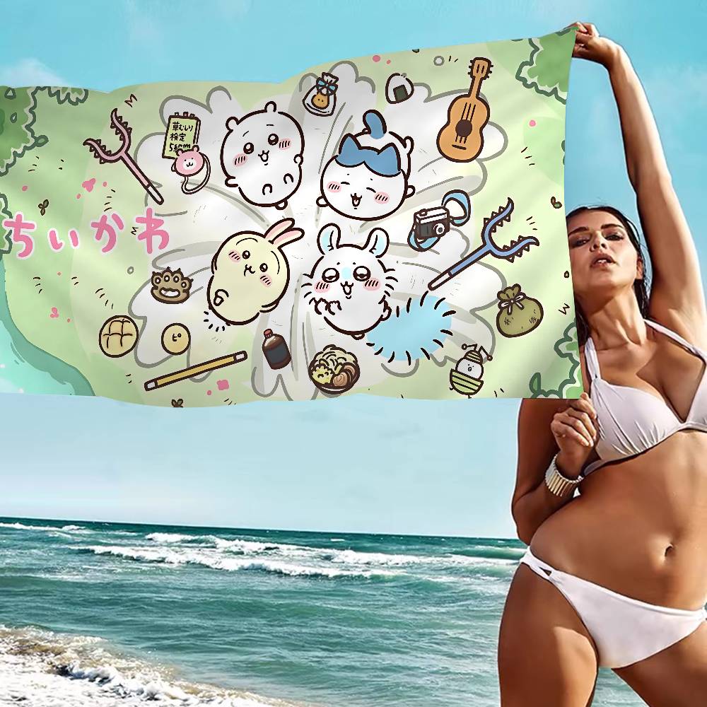 Cute Japanese C-Chiika-waE Usagi Microfiber Beach Towel Absorbent Quick Dry Soft Yoga Swimming Resort Mountain Climbing Towel