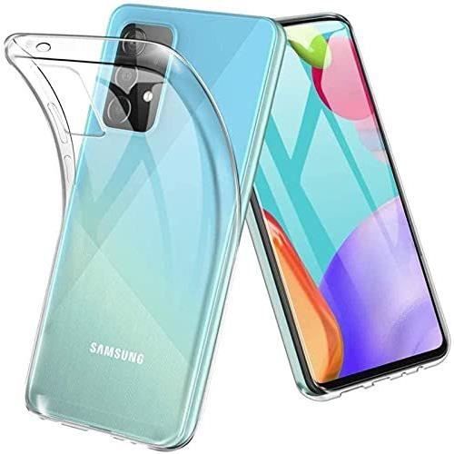 Coque pour Samsung M52 5G - PROSHOP - Silicone Transparent - Protection Renforcée - 2 Verres Trempés