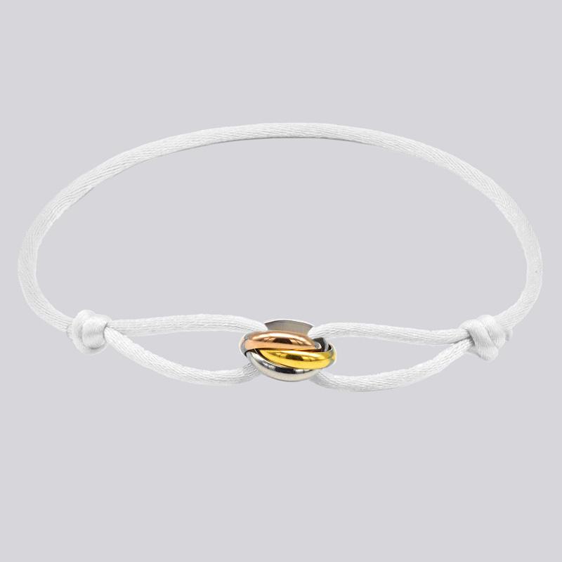 Bracelet 3 Stainless Steel Metal Buckle Bracelet Adjustable Rope Classic Bracelet for Men Friendship Jewelry Gift for Women