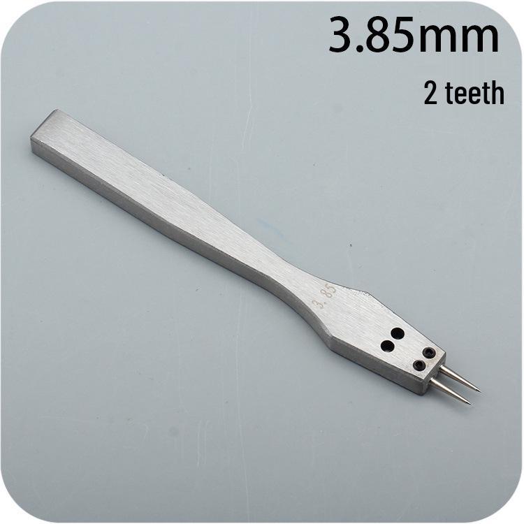 Handgefertigtes Lederstanzwerkzeug mit Edelstahlgriff & austauschbarem rundem Stanzkopf