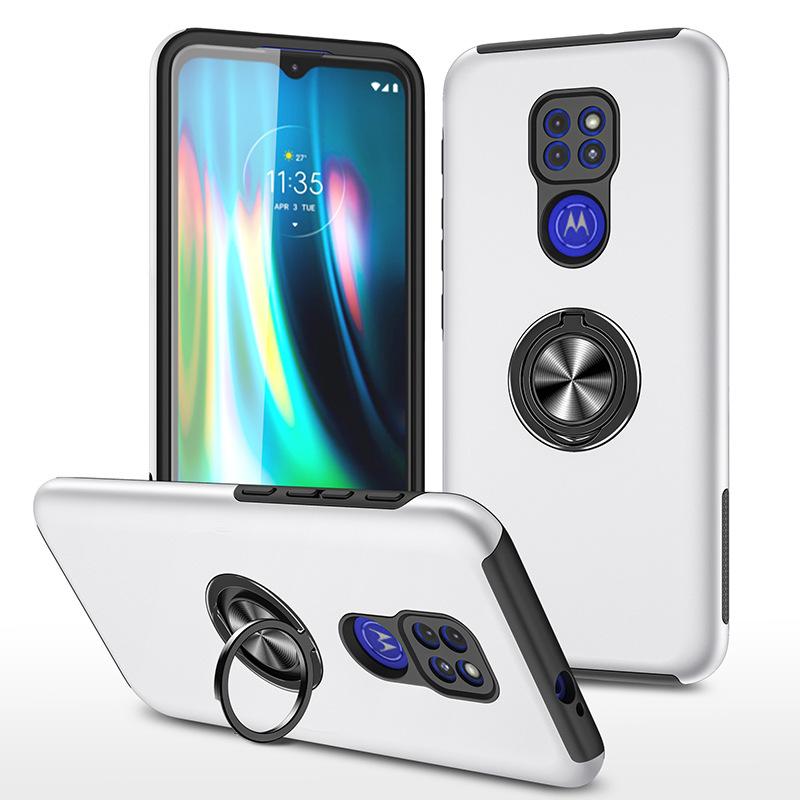 For Motorola Phone Case Solid Color Retro Spray Anti Scratch Car Holder Phone Protective Case