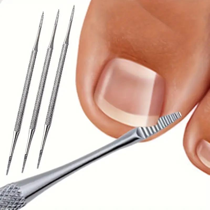 1PCS Stainless Steel Curved Straight Double-head File Beauty File Tool Nail Groove File Nail Groove Pain Ingrown Nail Pedicure Tool