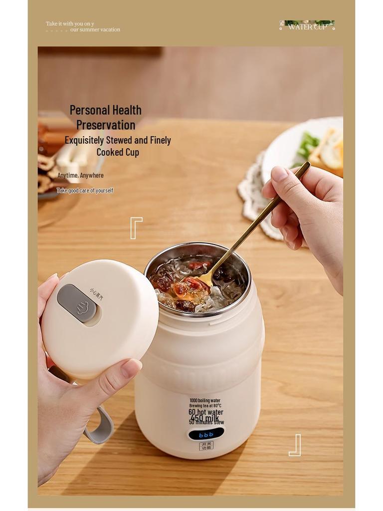 Portable Electric Heating Cup: Multi-functional Milk Warmer, Travel Kettle, and Office Hot Water Insulator