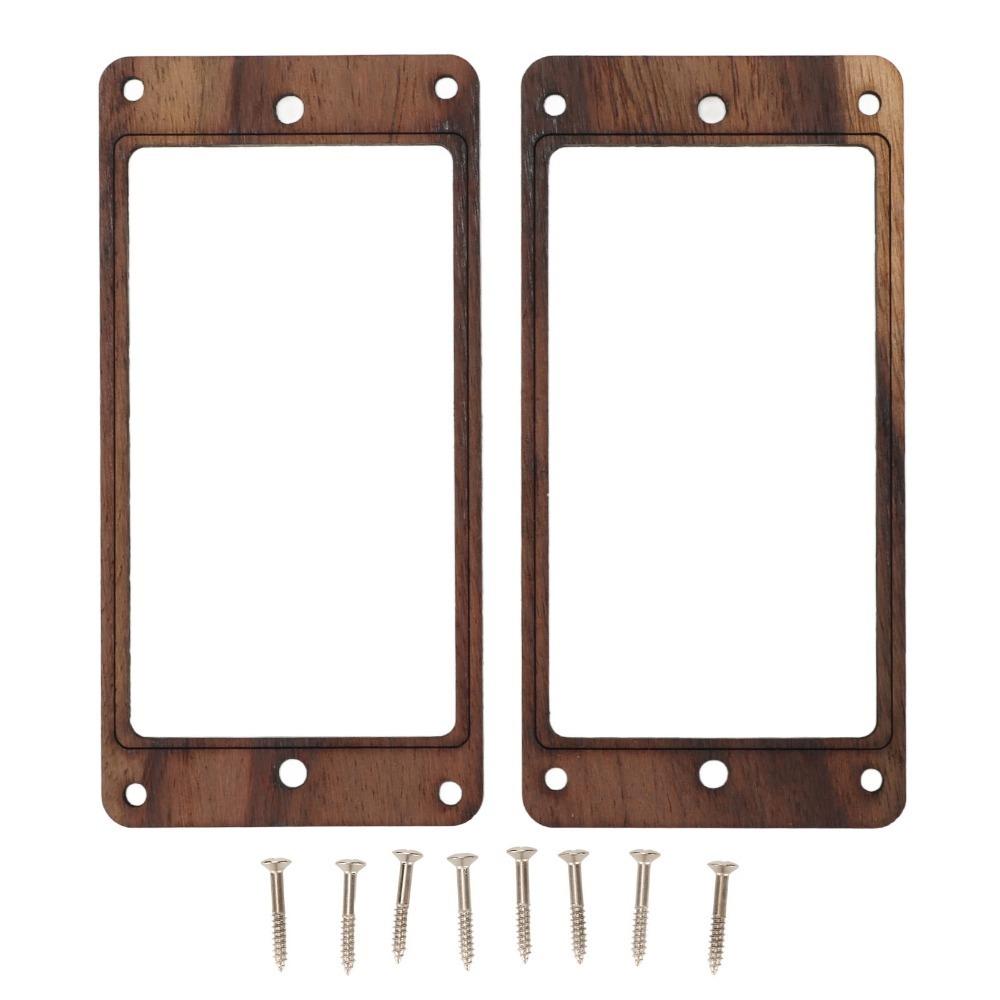 2PCS Wood Color Humbucker Pickup Frame Wood Double Coil Mounting Ring  For Guitarists And Luthiers