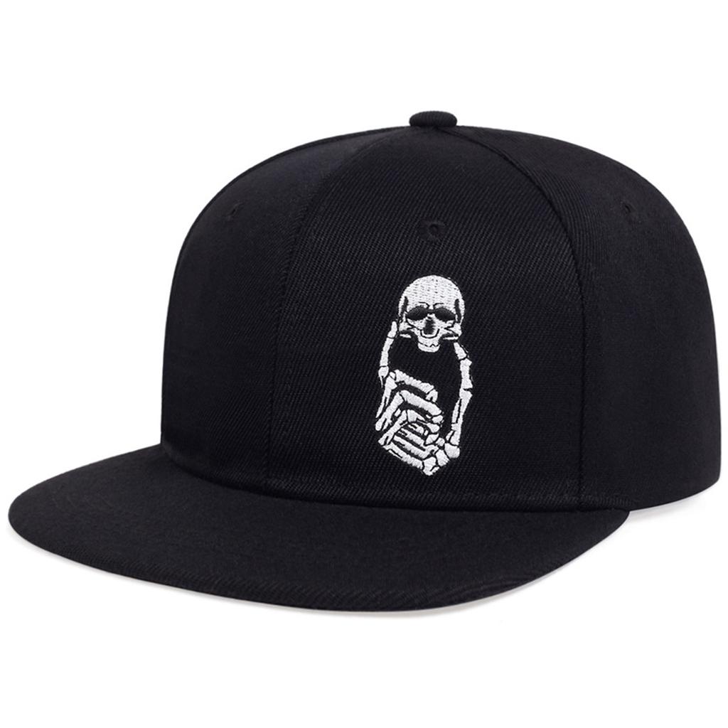 Unisex Kšiltovky s výšivkou kostlivcových prstů v hip-hopovém stylu, Jaro Podzim, Venkovní, Nastavitelná, Ležérní, Baseballové čepice, Klobouk s ochranou proti slunci