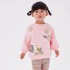 Children's Pink Sweatshirt, Spring and Autumn Pure Cotton, Baby Girl's Pullover, Long-Sleeved, Patchwork Flowers, Stylish Casual Long-Sleeved Top