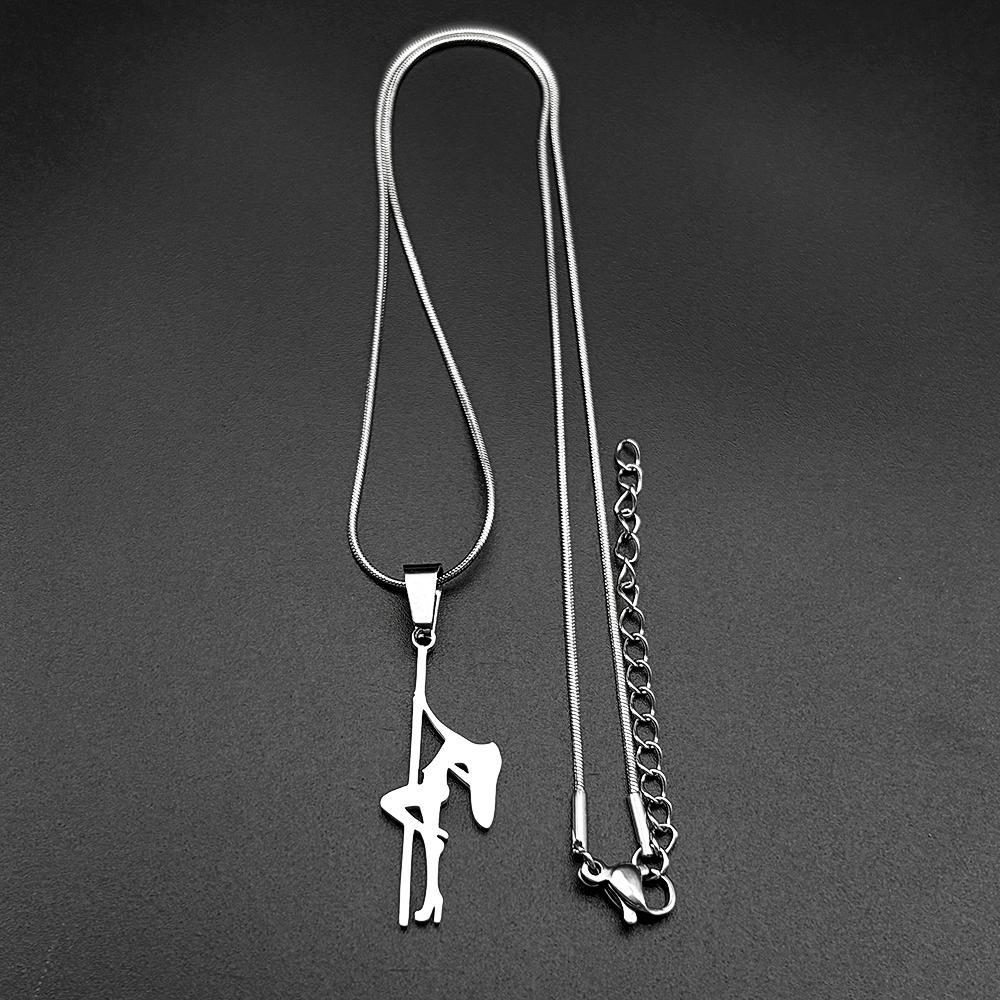 Ragazze Pole Dance Catena Musicale Donne Uomini Acciaio Inossidabile Colore Oro Amante dell'Arte Ginnastica Ritmica Collana Ciondolo Gioielli Regali