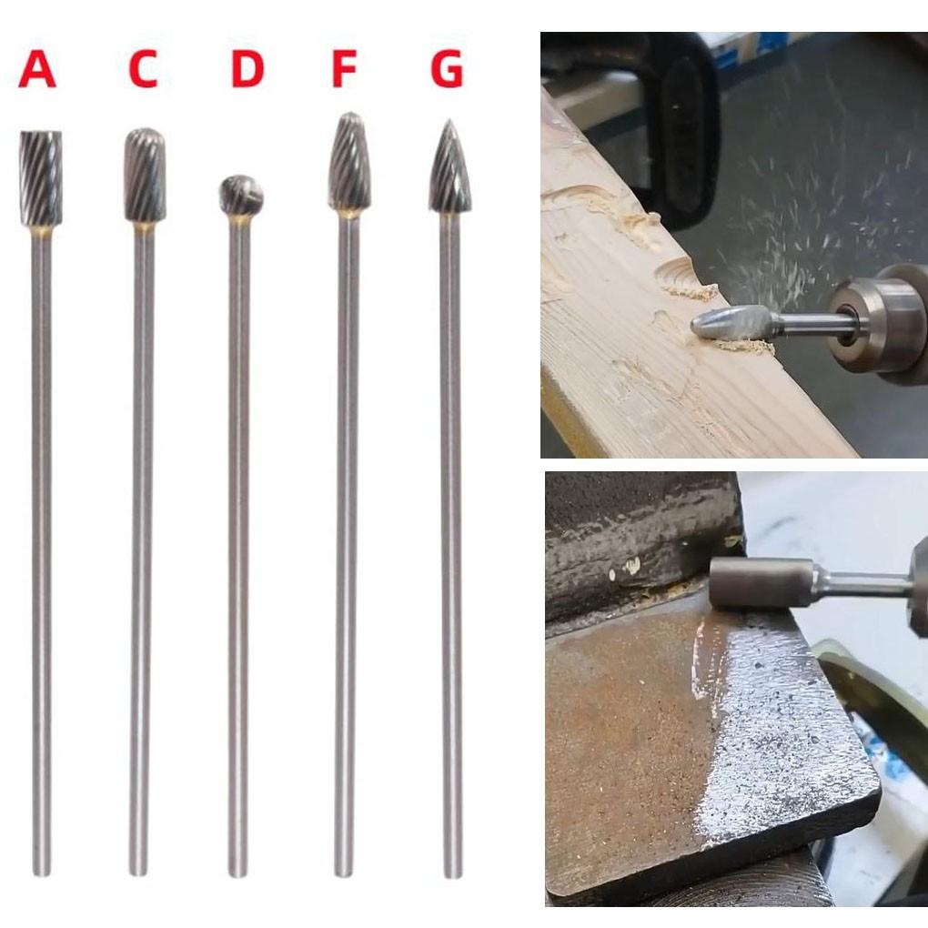 Milling Cutters Rotary Tools Set Solid Carbide Burrs 6mm Cutting Edge Diameter