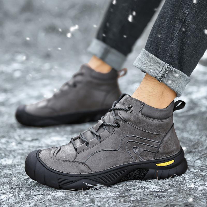 FashionMan Casual Boots Motocross Outdoor Shoes Comfy Genuine Leather Winter Men's Boots Fashion Luxury Brand Men Shoes Hiking Boots