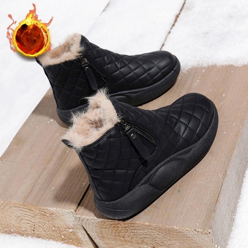 Женская обувь из хлопка, зимняя обувь нового стиля с плюшевой универсальной модной теплой толстой подошвой, повседневные зимние ботинки для студенток 36