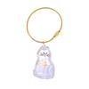 Blue Transparent Cat Hair Gashapon Keychain Storage Capsule