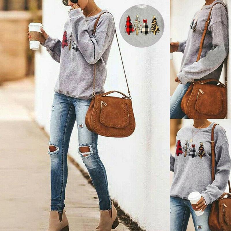 Cozy Womens Christmas Sweatshirt Long Sleeve Jumper Blouse Perfect For Holiday Celebrations