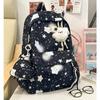 Schoolbag New Macaron Star Printed Backpack Middle School Girl Sweet School Bag Large Capacity Lightweight Backpack