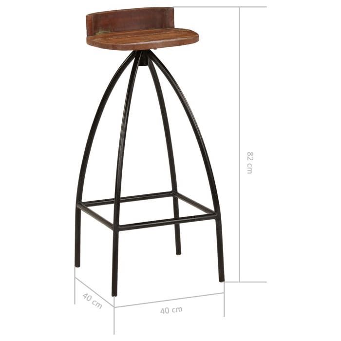 VidaXL Lot de 2 Tabourets de Bar, Chaise de Pub, Siège de Bistrot, Meuble de Salle à Manger Cuisine Salon Maison Intérieur, 245264