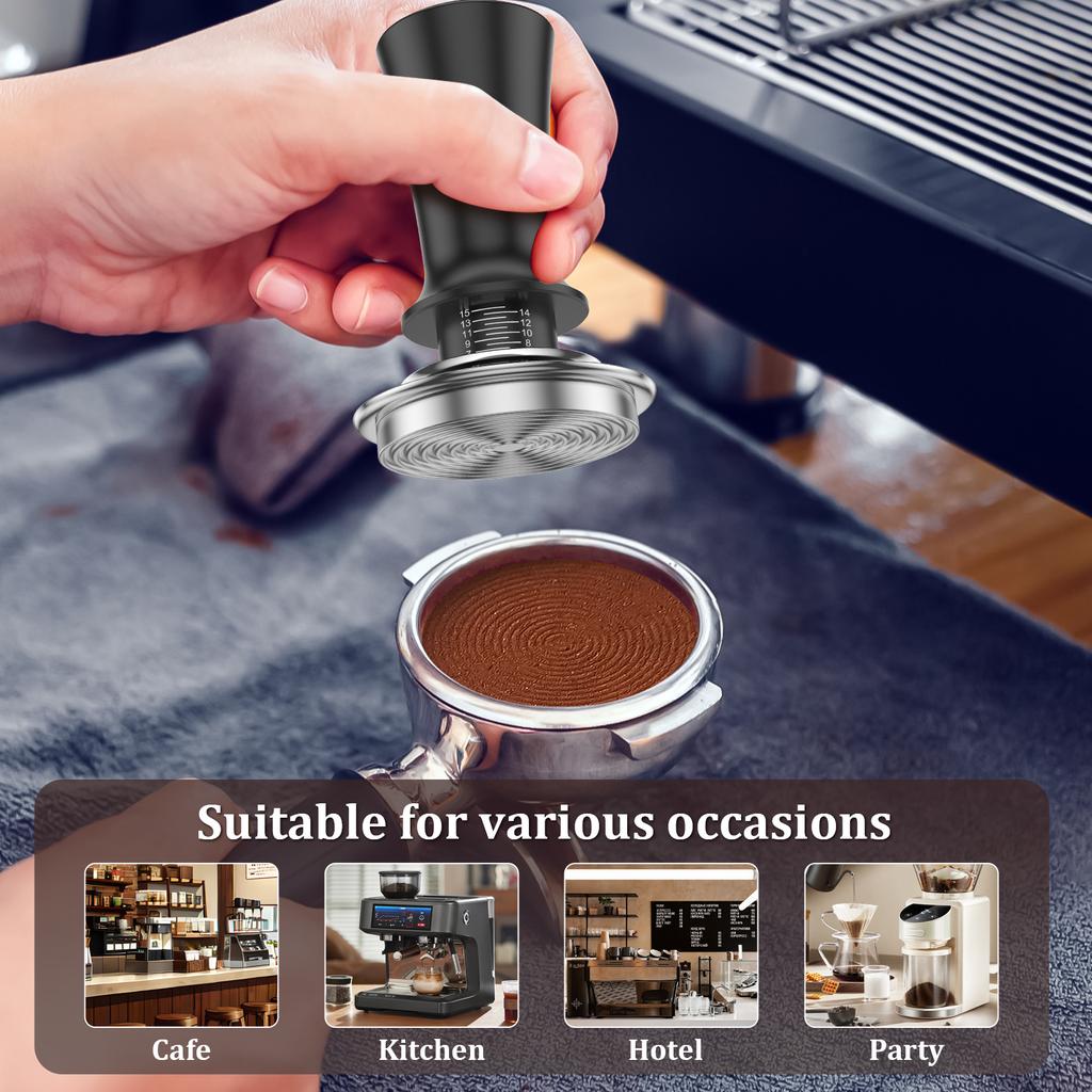 4Pcs 51mm Espresso Tamper Set Rustproof Design Professional Coffee Machine Tool Accessories Household Café Barista Amateurs Gift