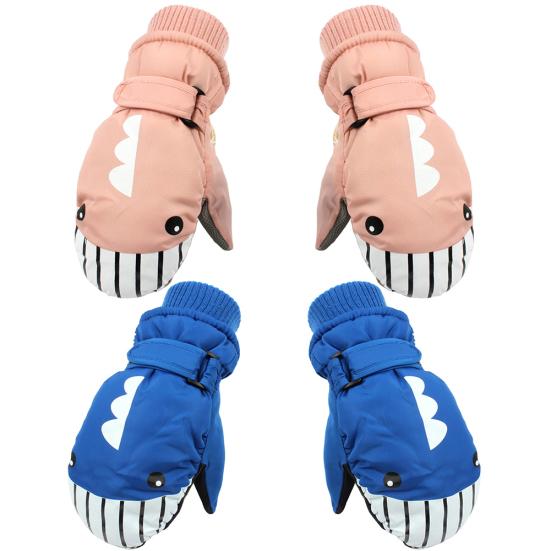 Copii Copii Iarnă Căldură Pluș Impermeabil Printre Rechin Mănuși Ciclism Bicicletă