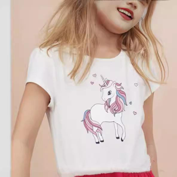Children s T-shirt girls short-sleeved T-shirt small and medium-sized children summer new children s T-shirt 100